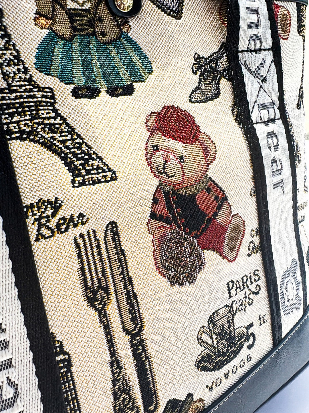 Paris Bear Top Handle Bag