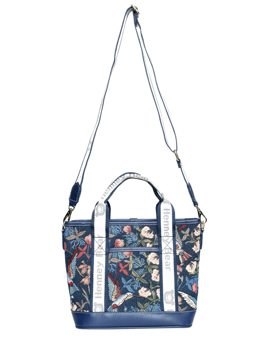 Blue Hummingbird Top Handle Bag
