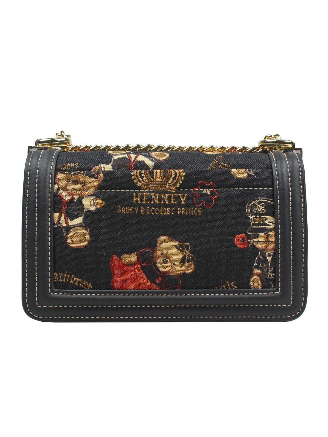 Crown Bear Sling Bag With Chain Strap