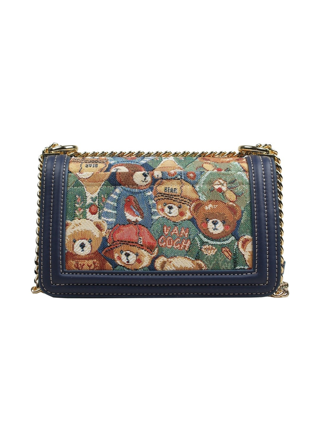 Green Bear Sling Bag With Chain Strap