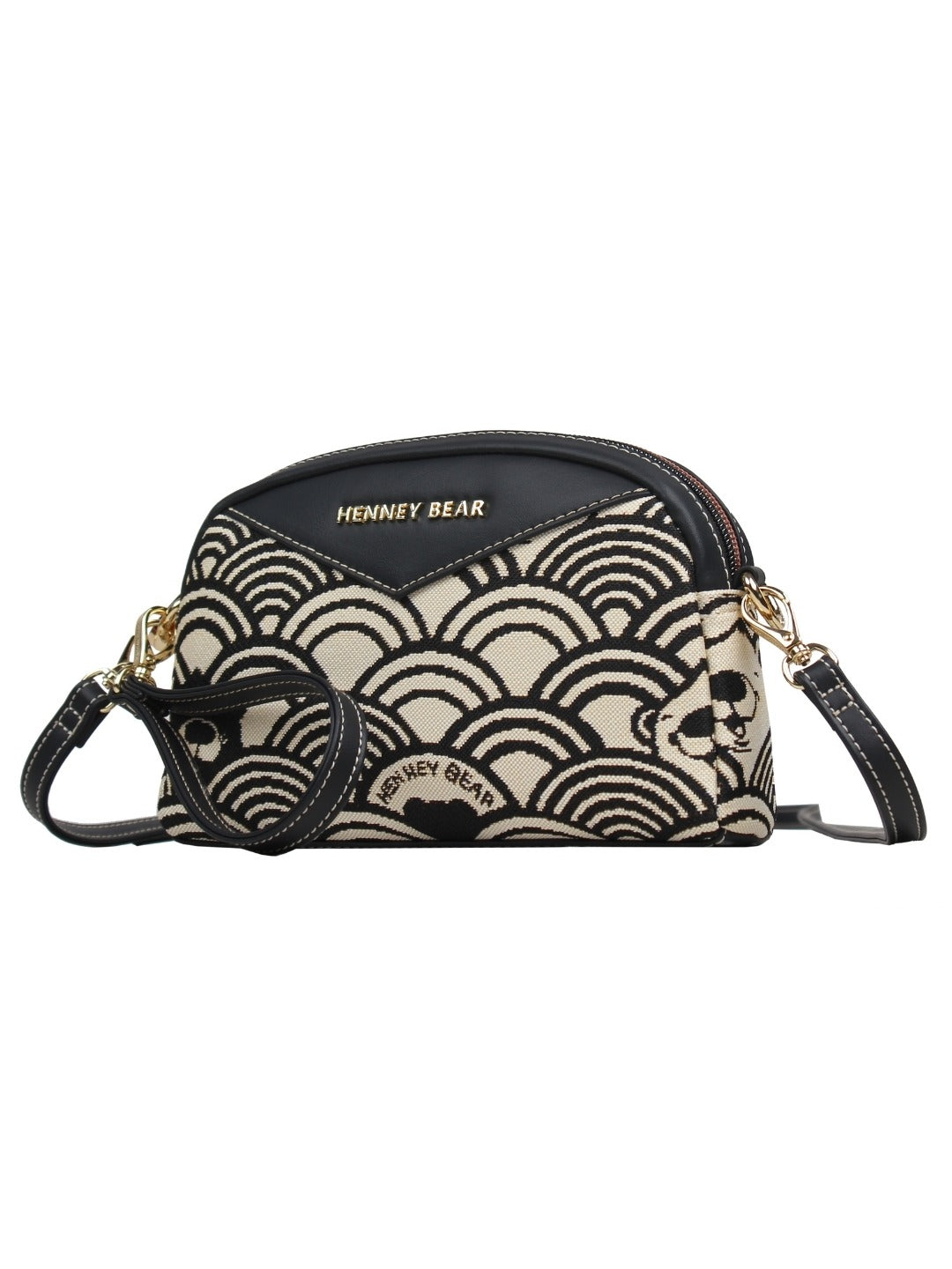 Black White Wave Sling Bag