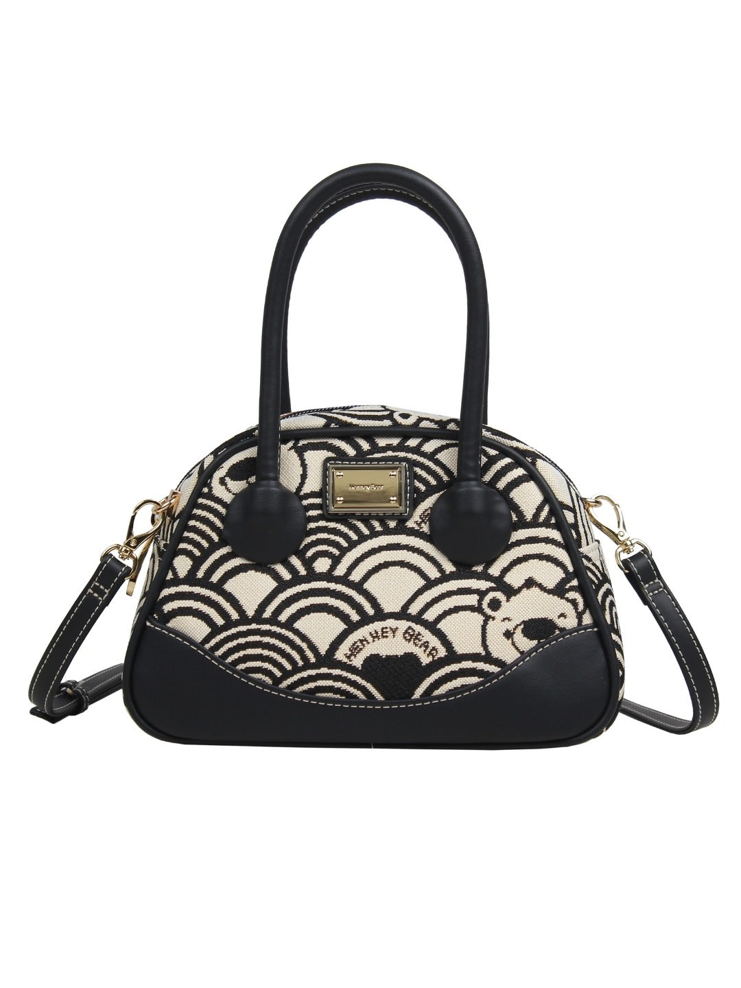 Black White Wave Top Handle