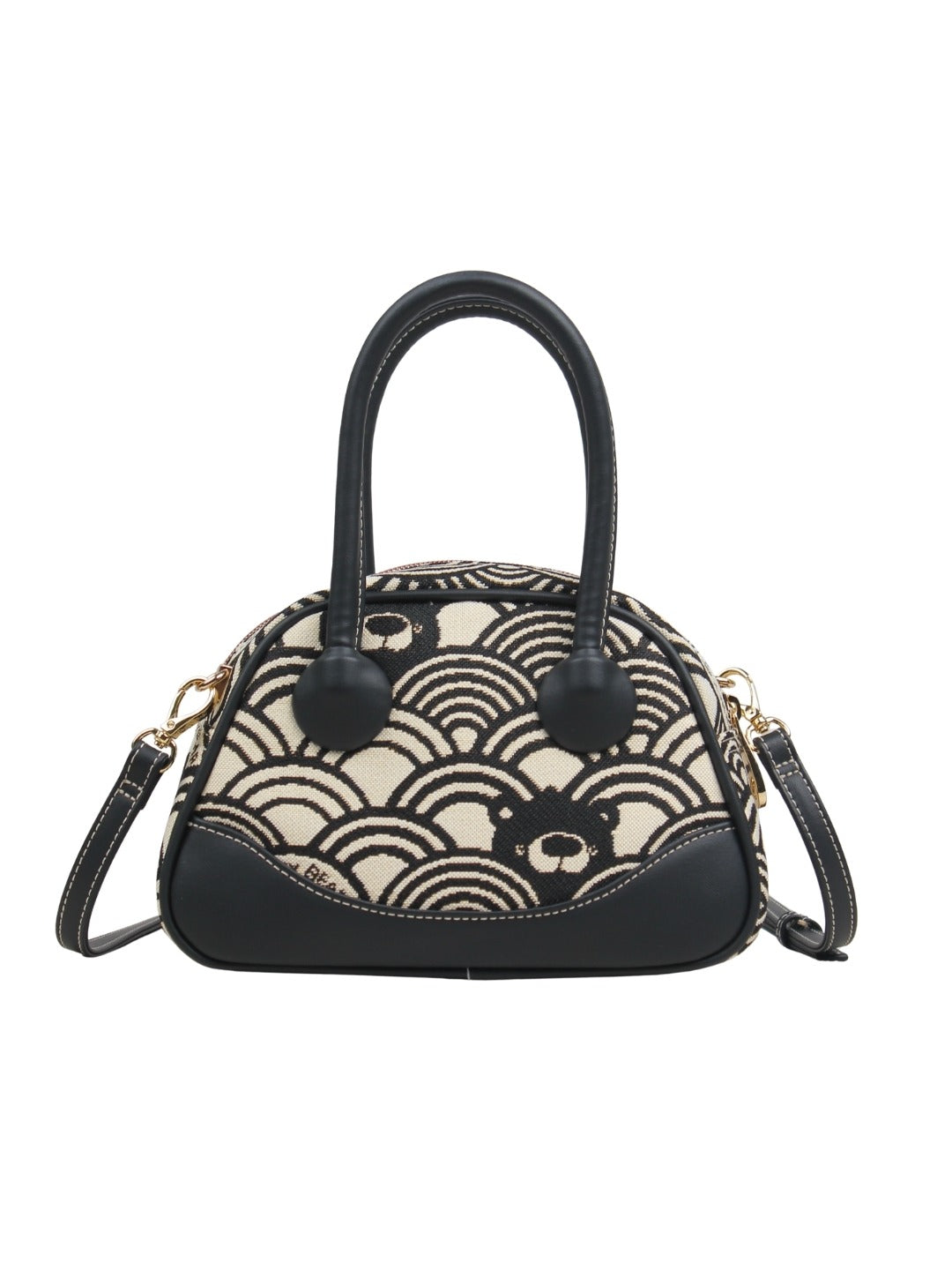 Black White Wave Top Handle