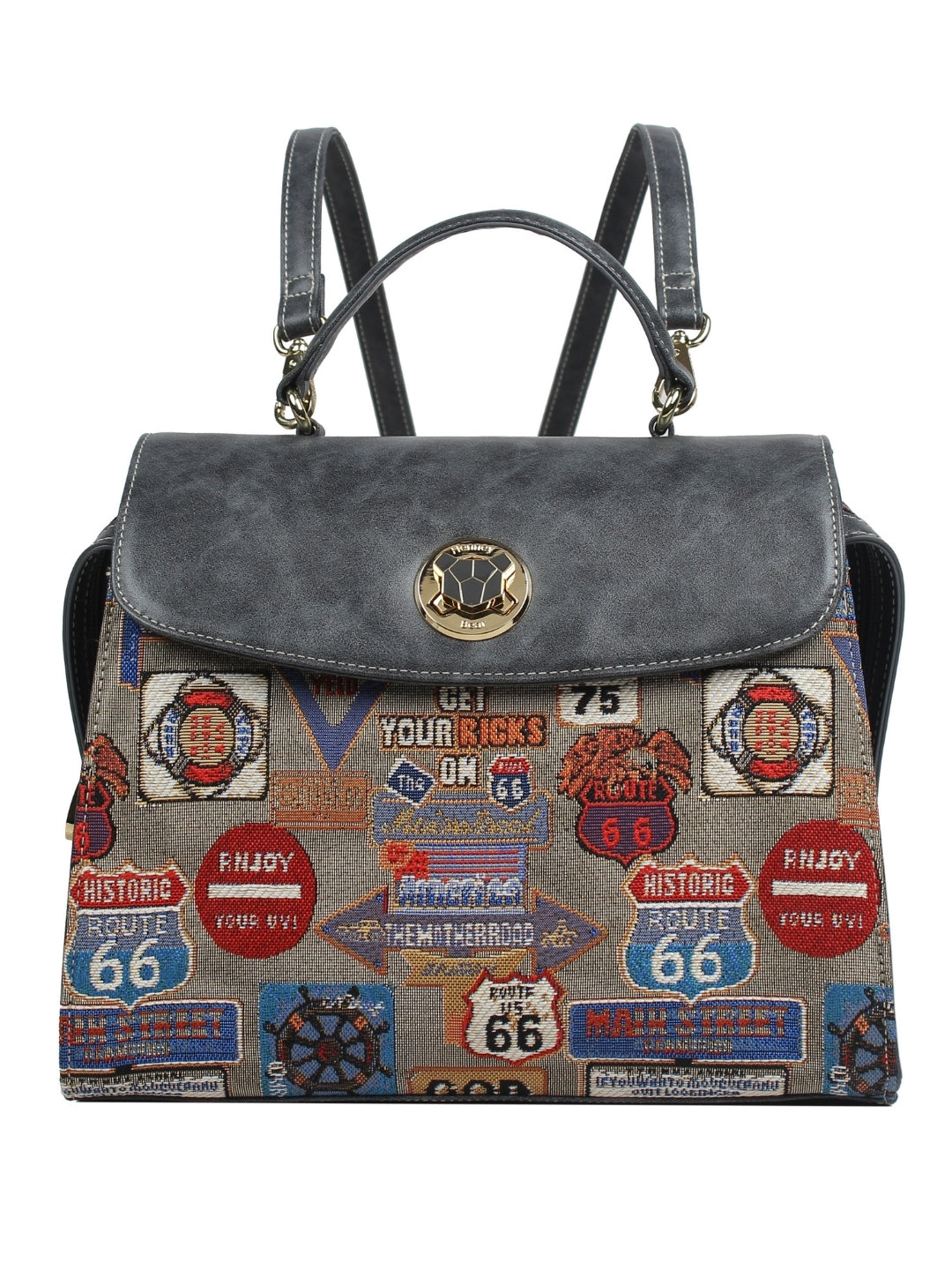 Medal Plate Grey Backpack