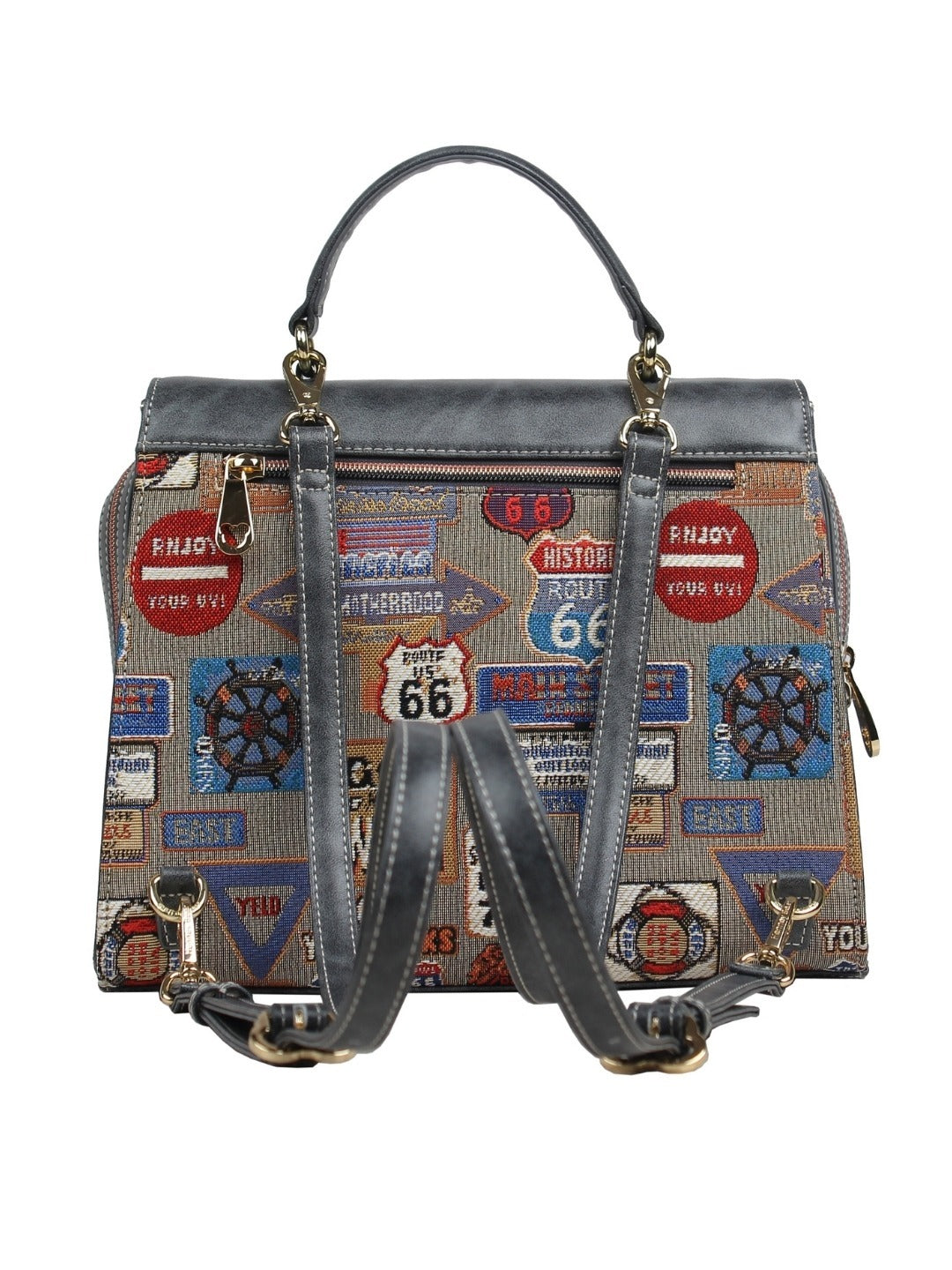 Medal Plate Grey Backpack