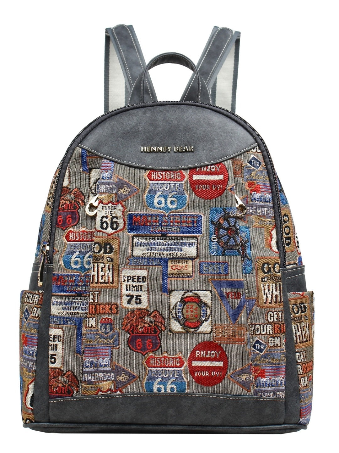 Medal Plate Grey Backpack