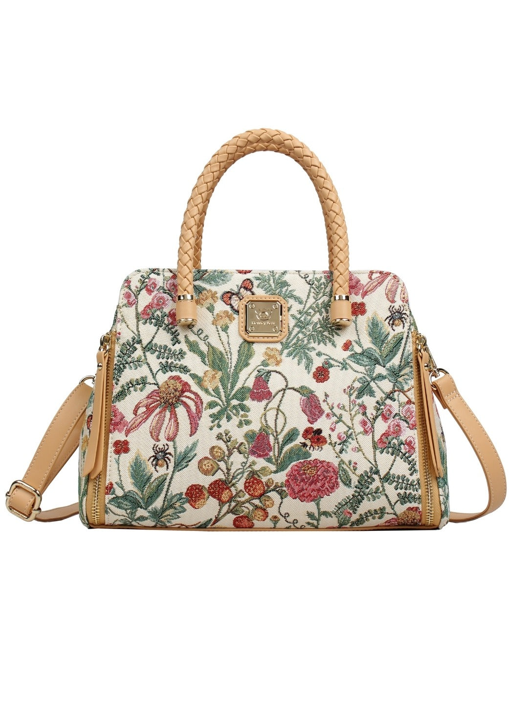 Floral Summer Beige Top Handle