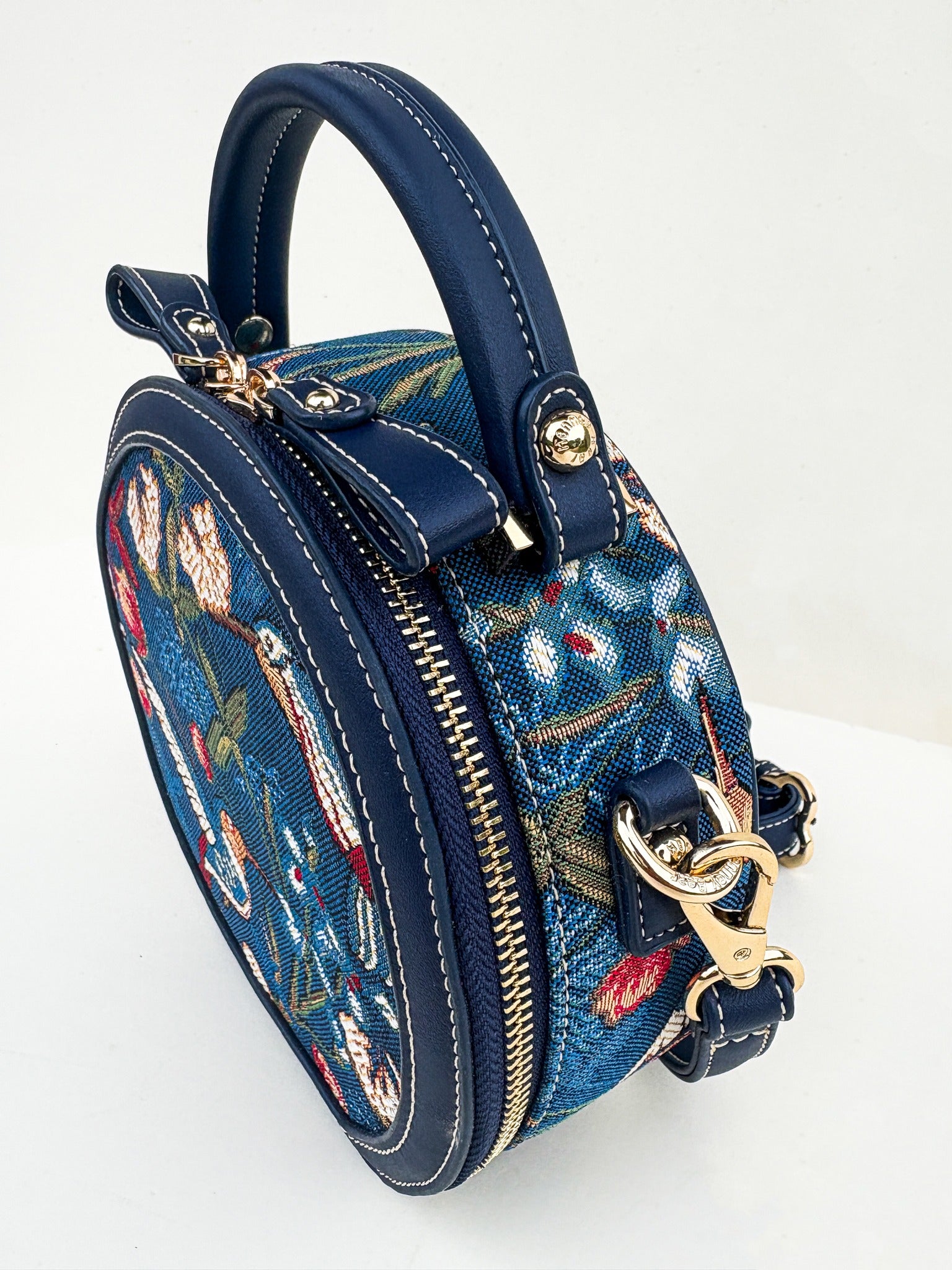 Blue Hummingbird Round Bag