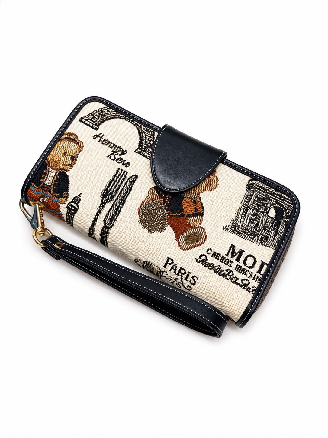 PARIS BEAR WRISTLET
