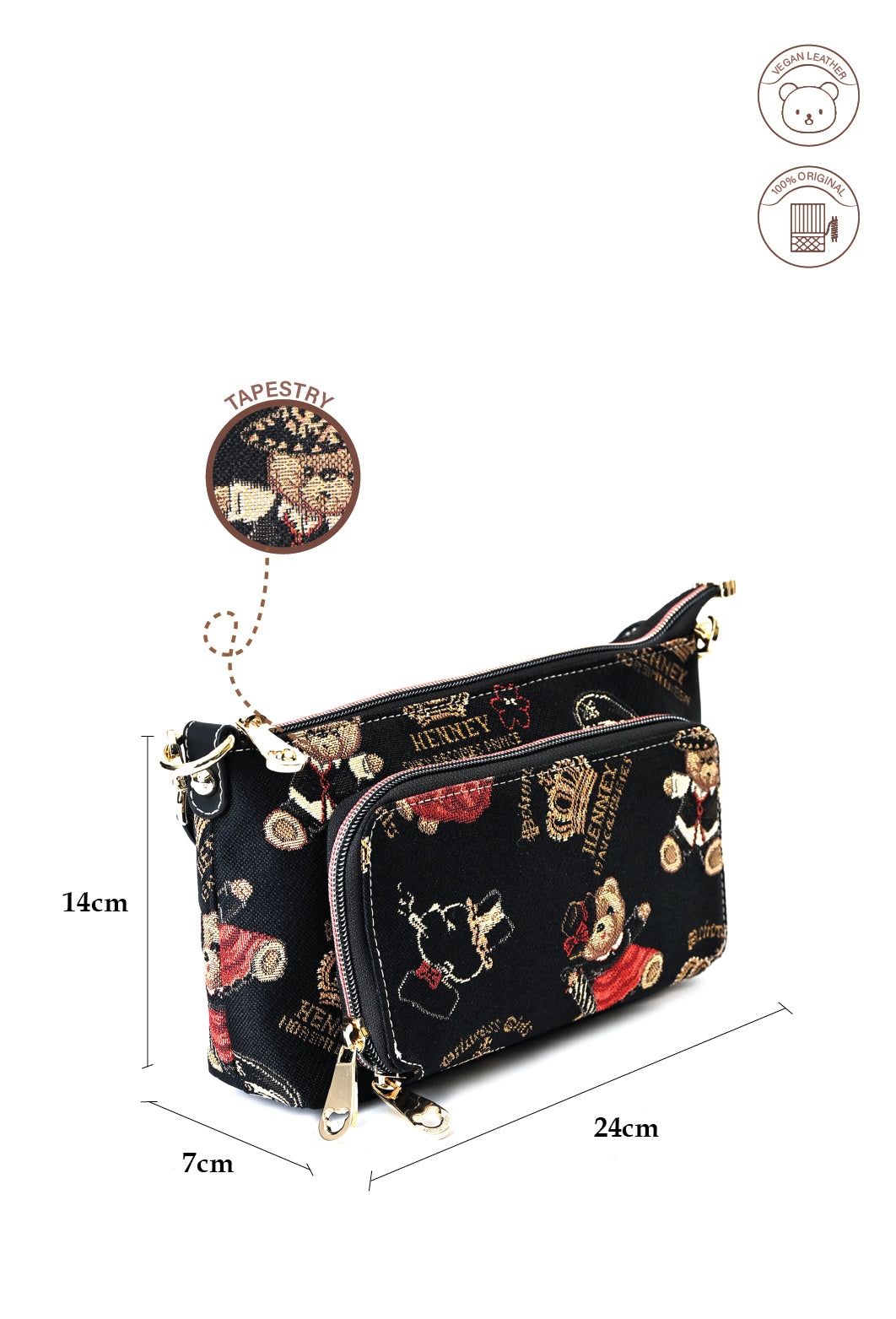 Crown Bear Crossbody Bag