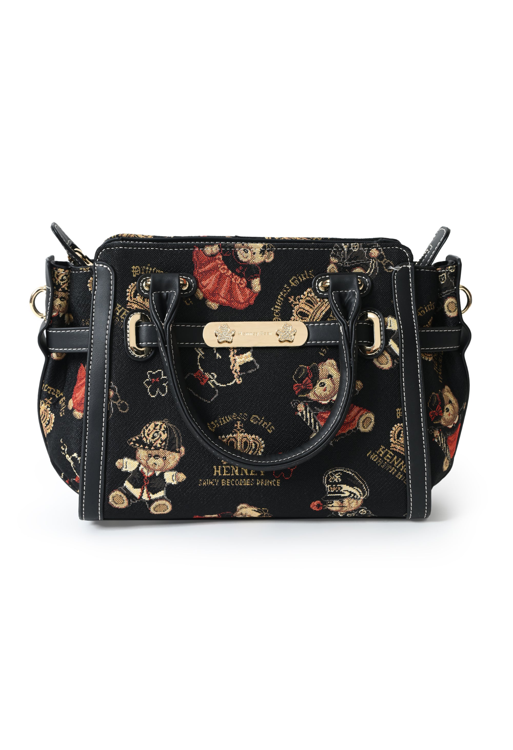 Crown Bear Top Handle Bag