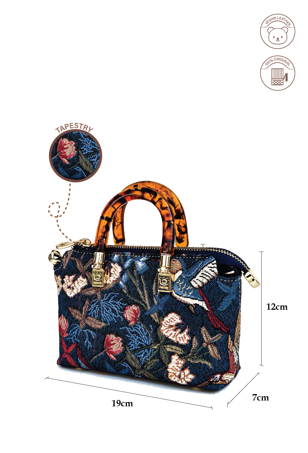 Blue Hummingbird Sling Bag