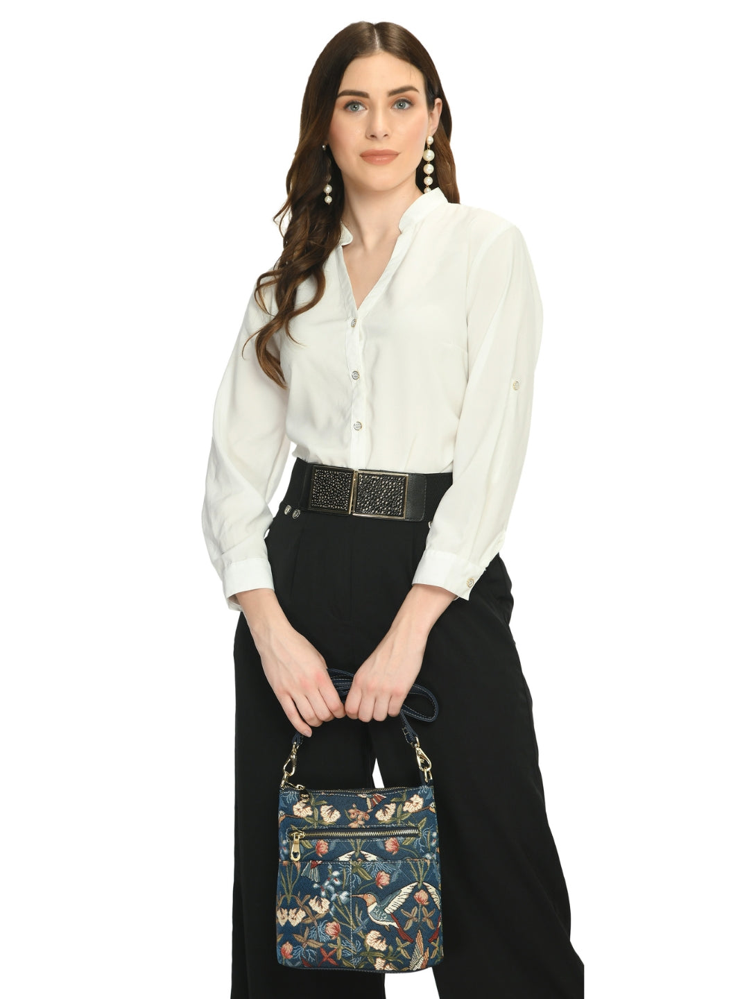Blue Hummingbird Crossbody Bag