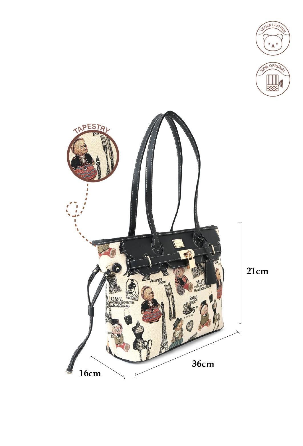 Paris Bear Tote Bag