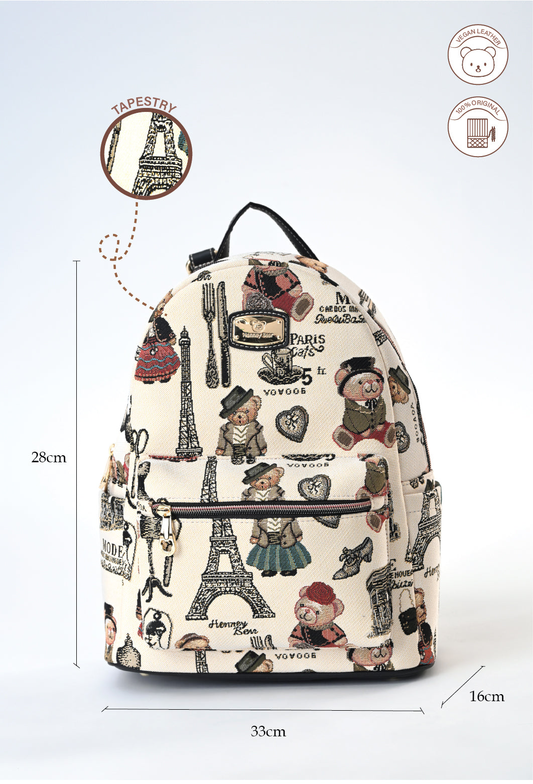Paris Bear Backpack