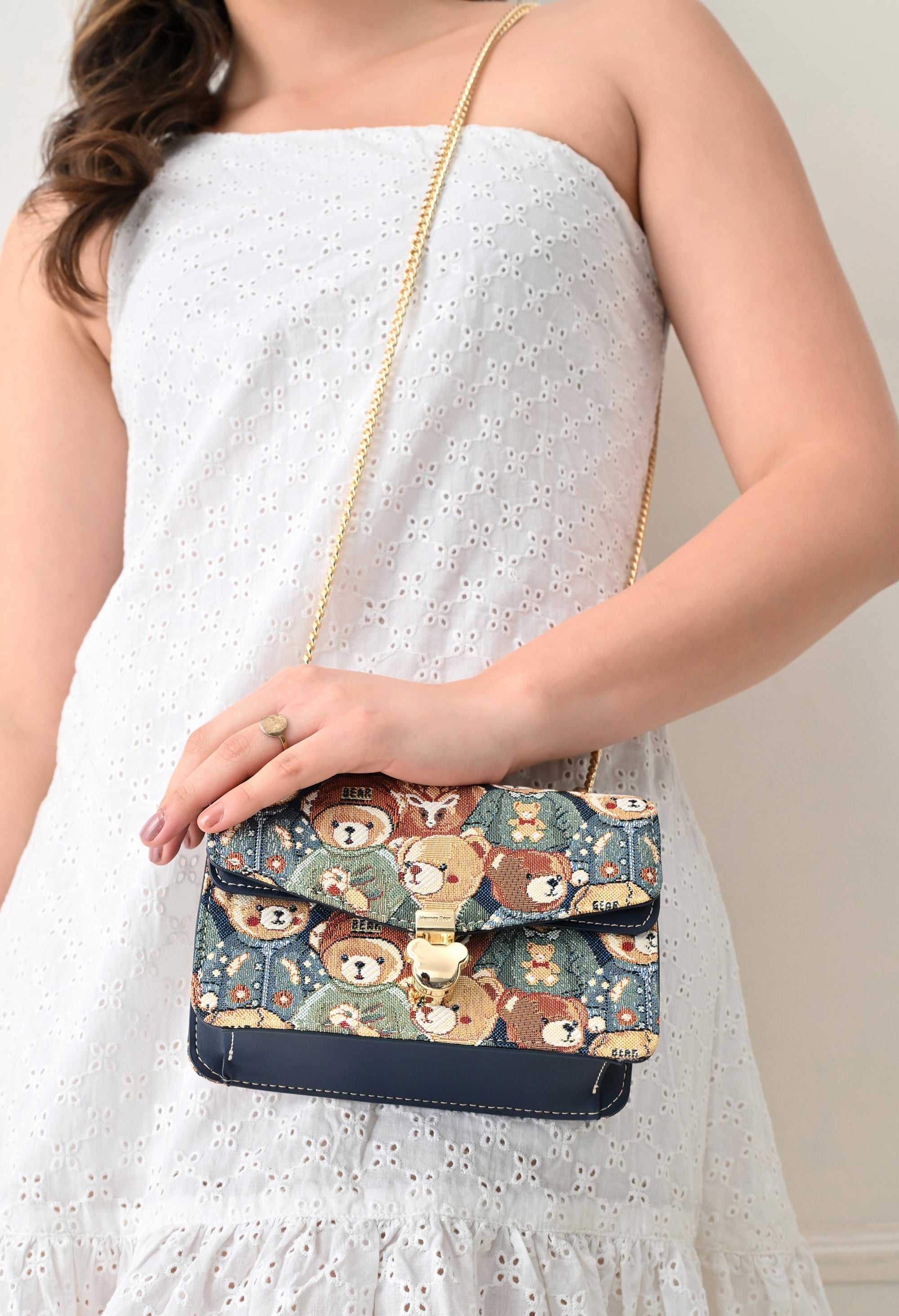Green Bear Sling Bag