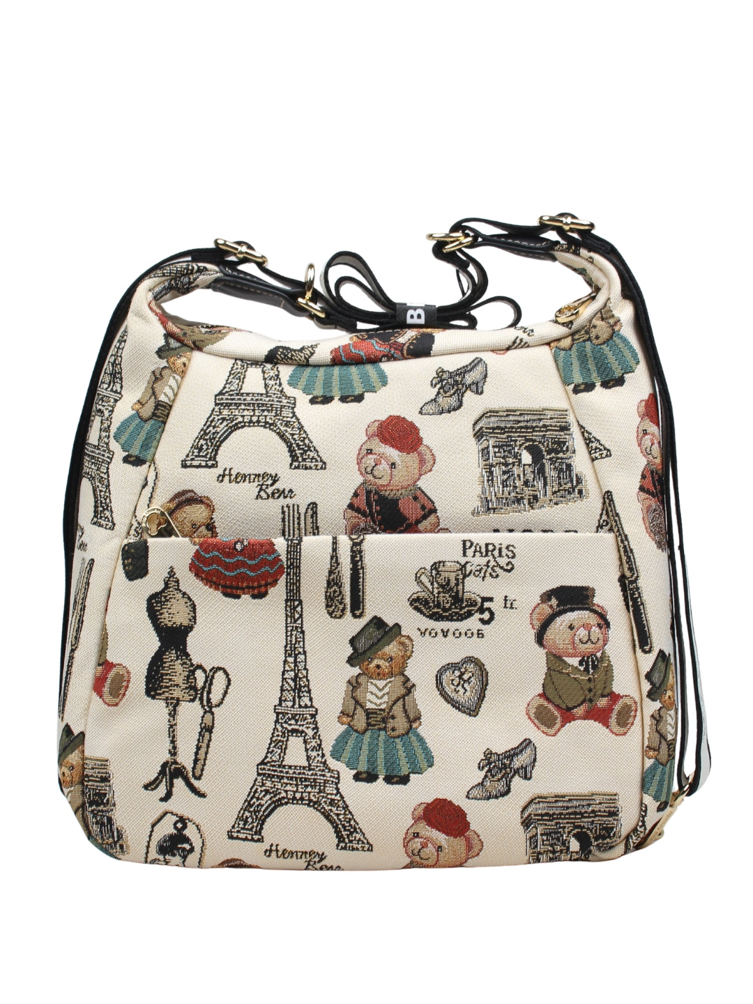 Paris Bear Shoulder Bag/ Hobo