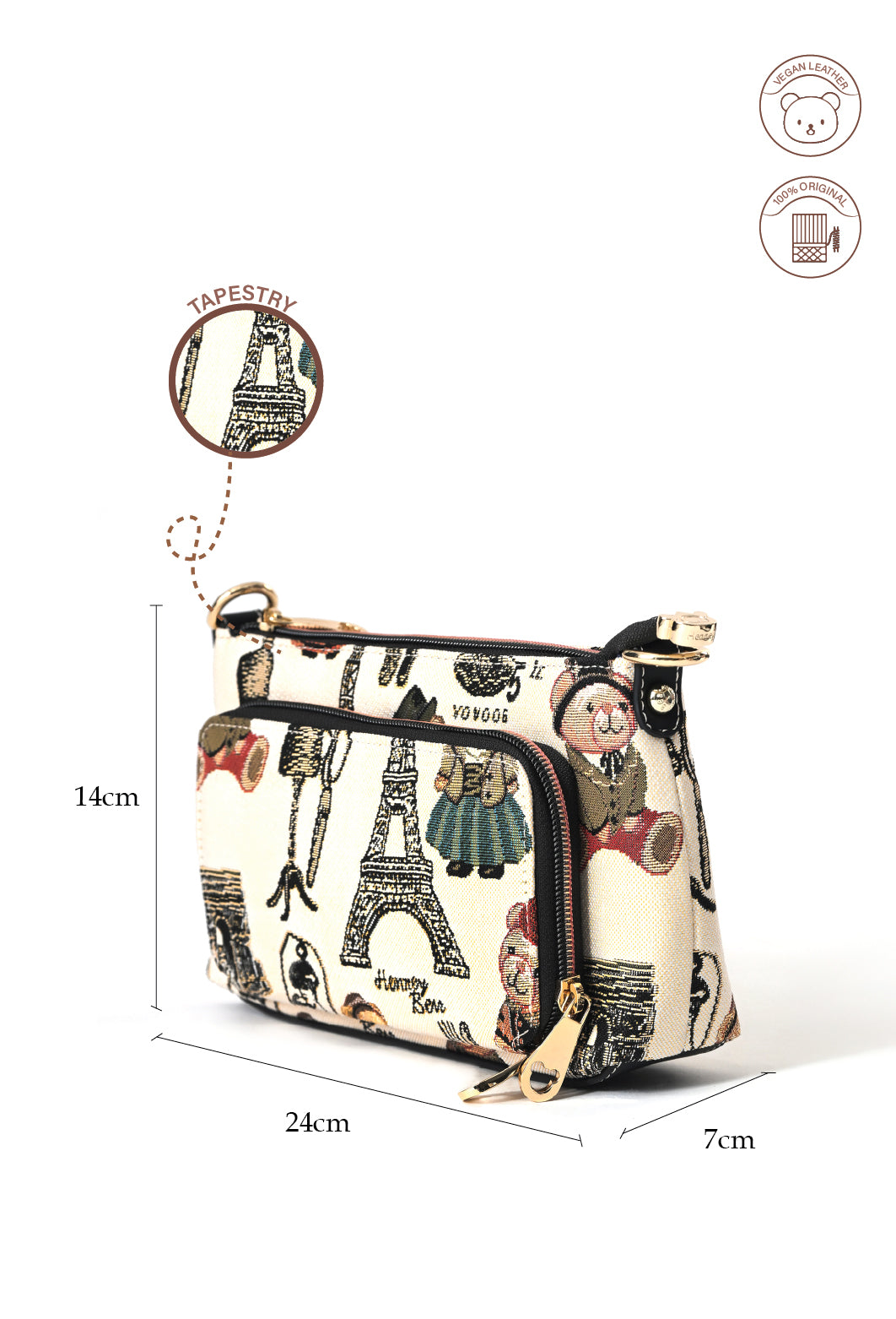 Paris Bear Crossbody Bag