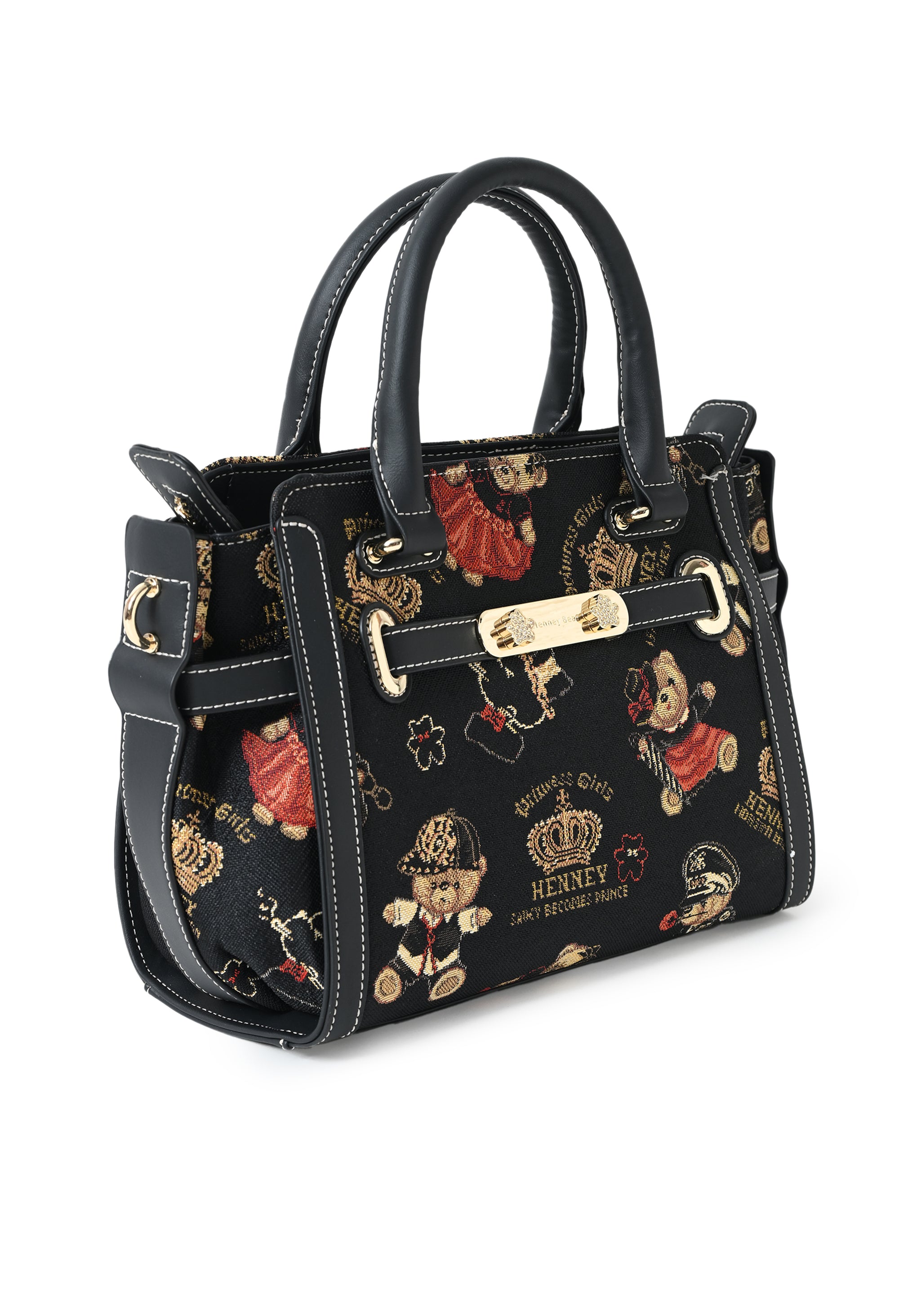 Crown Bear Top Handle Bag