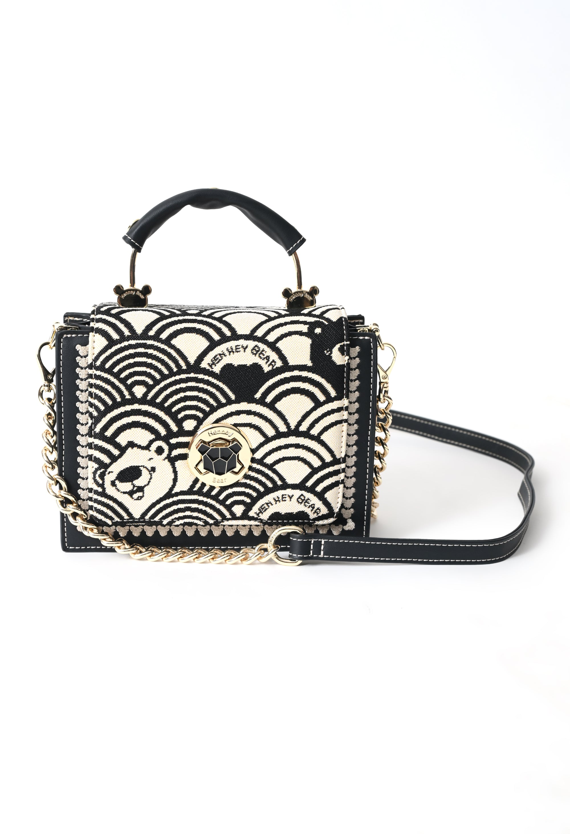 Black White Wave Sling Bag