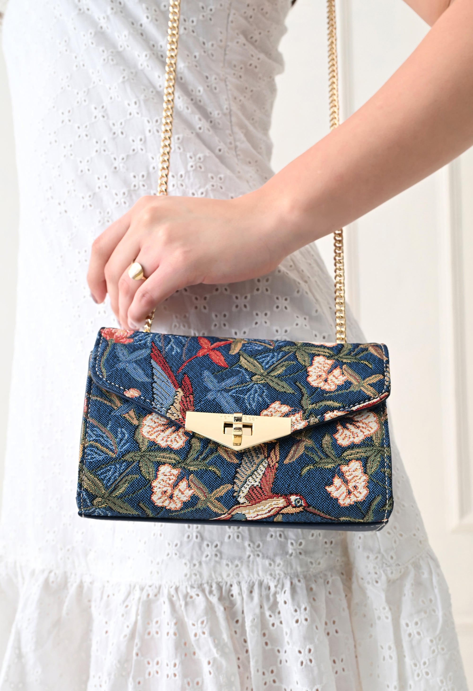 Blue Hummingbird Sling Bag