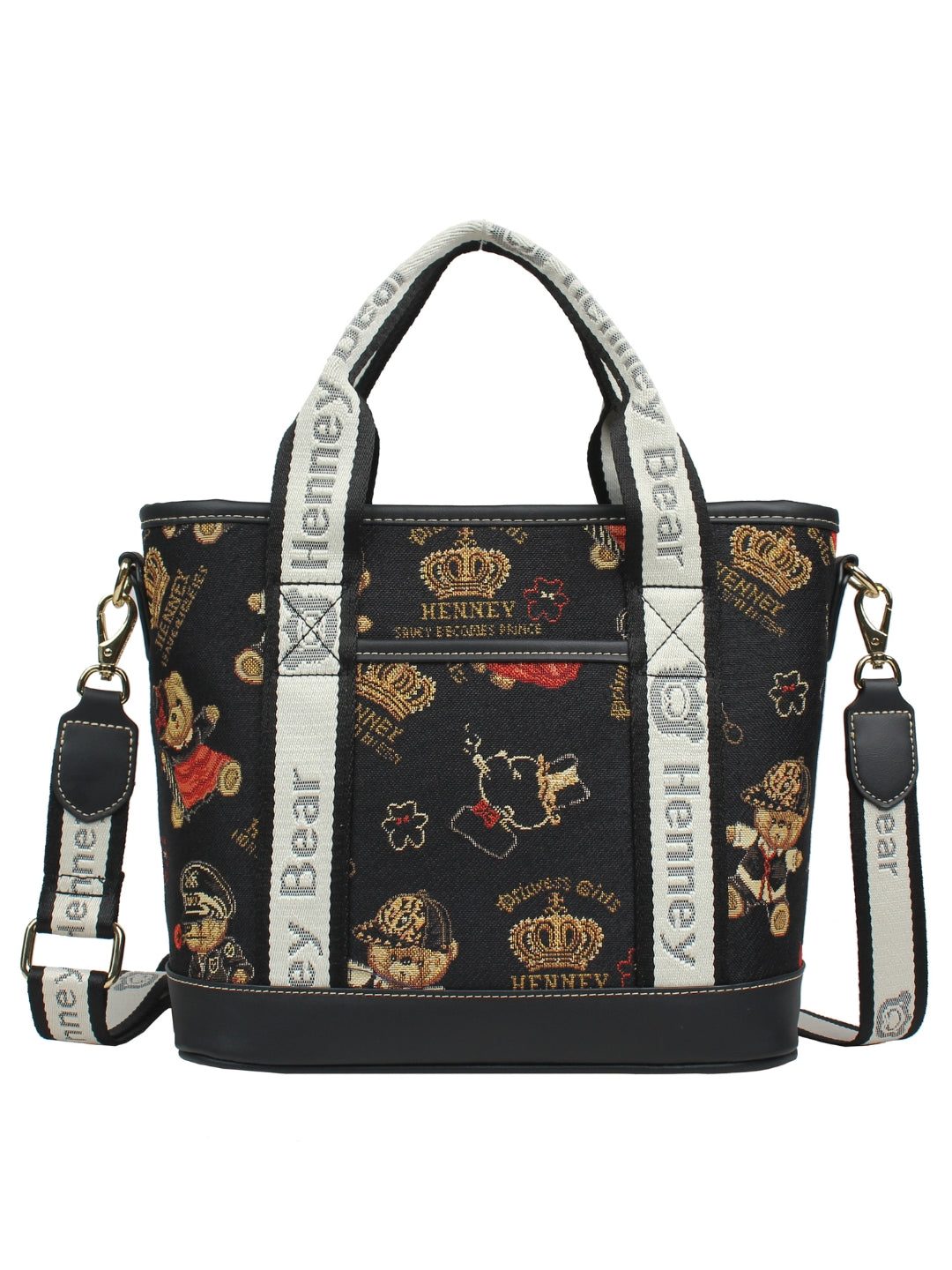 Crown Bear Top Handle Bag