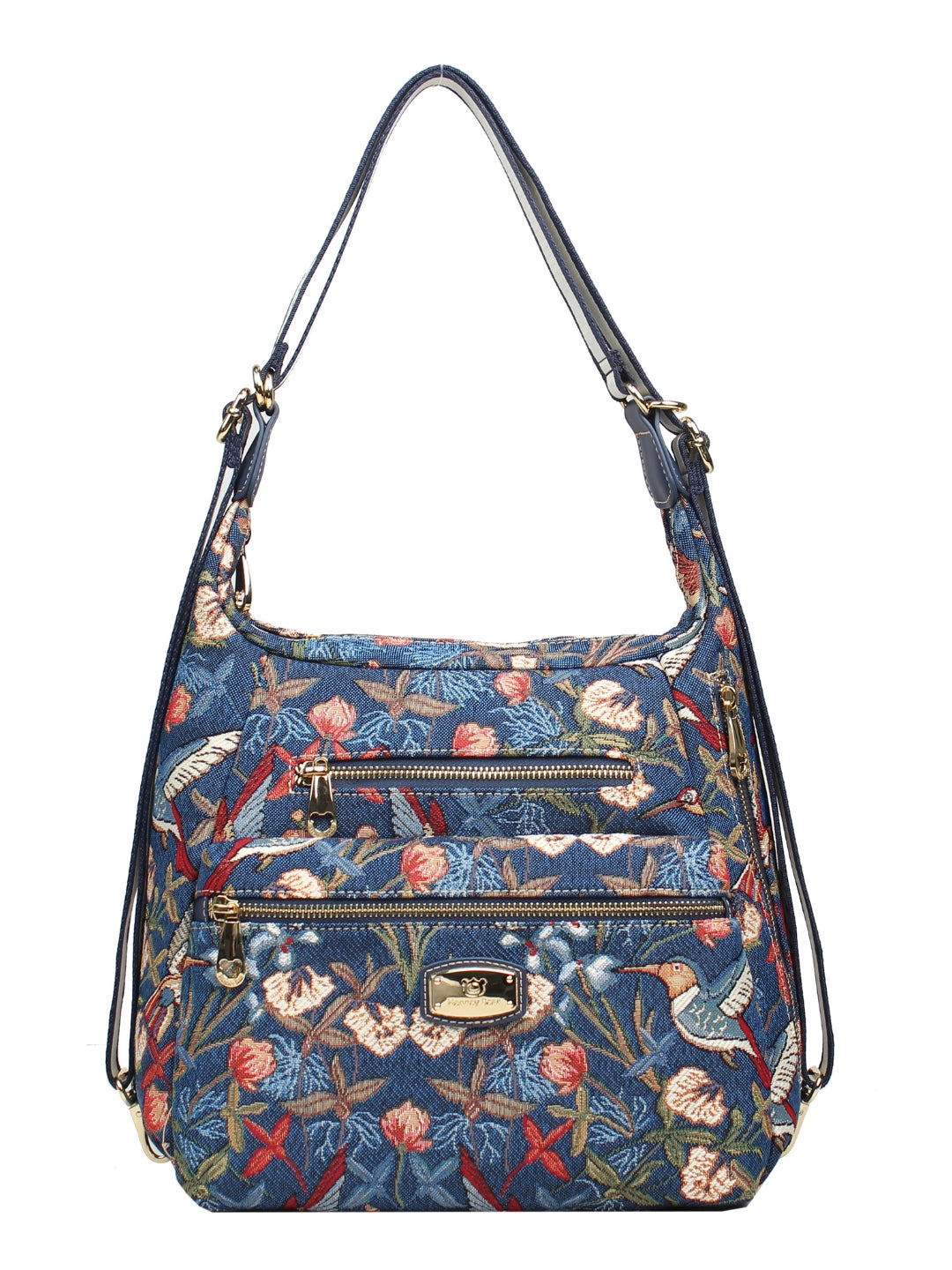 Blue Hummingbird Shoulder Bag/Hobo