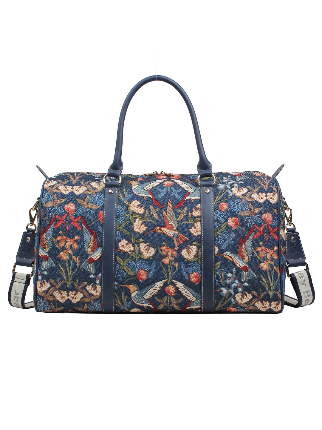 Blue Hummingbird Weekender with Shoulder Strap