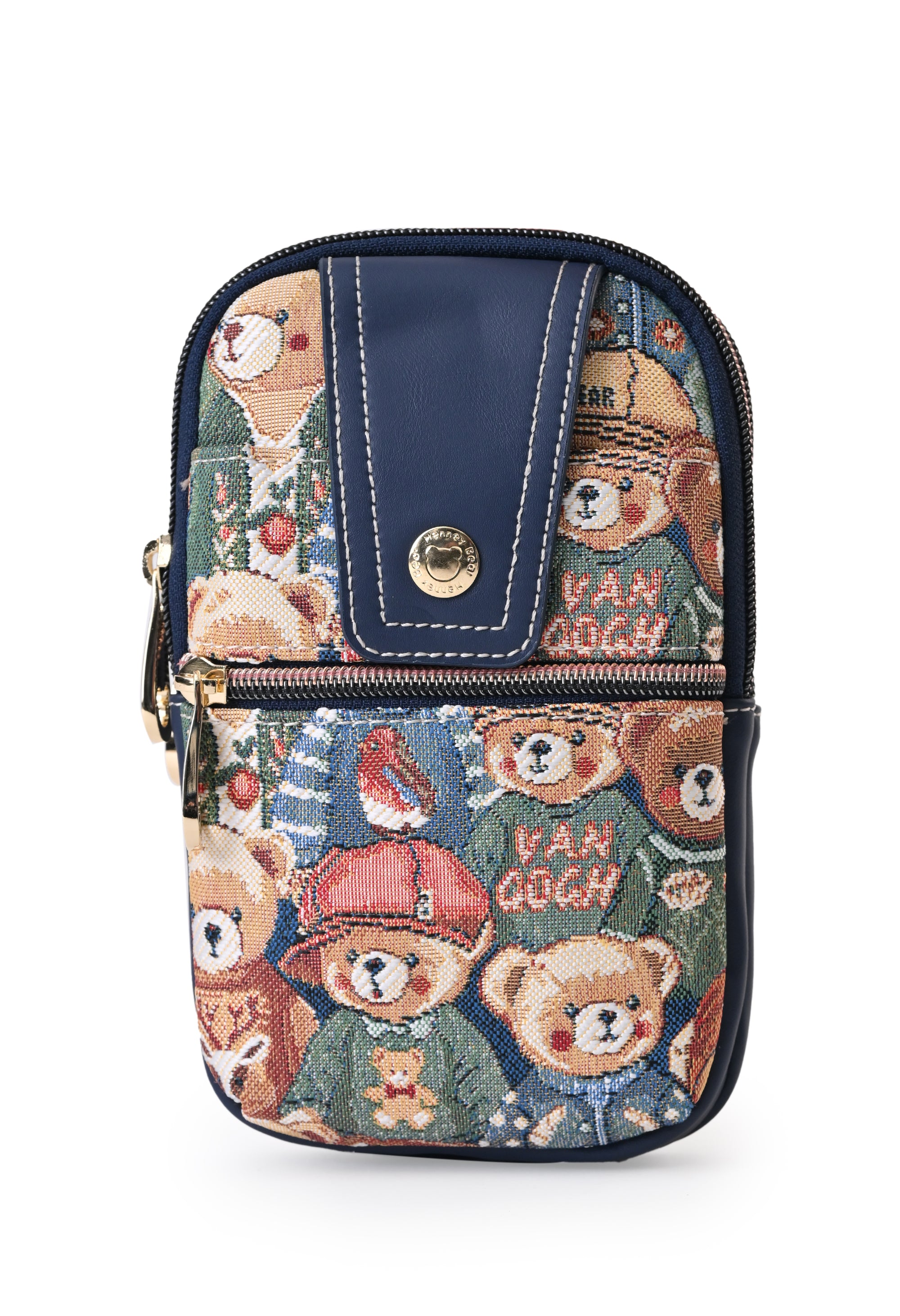 Green Bear Sling Bag / Mobile Holder / Multi-utility Travel Bag