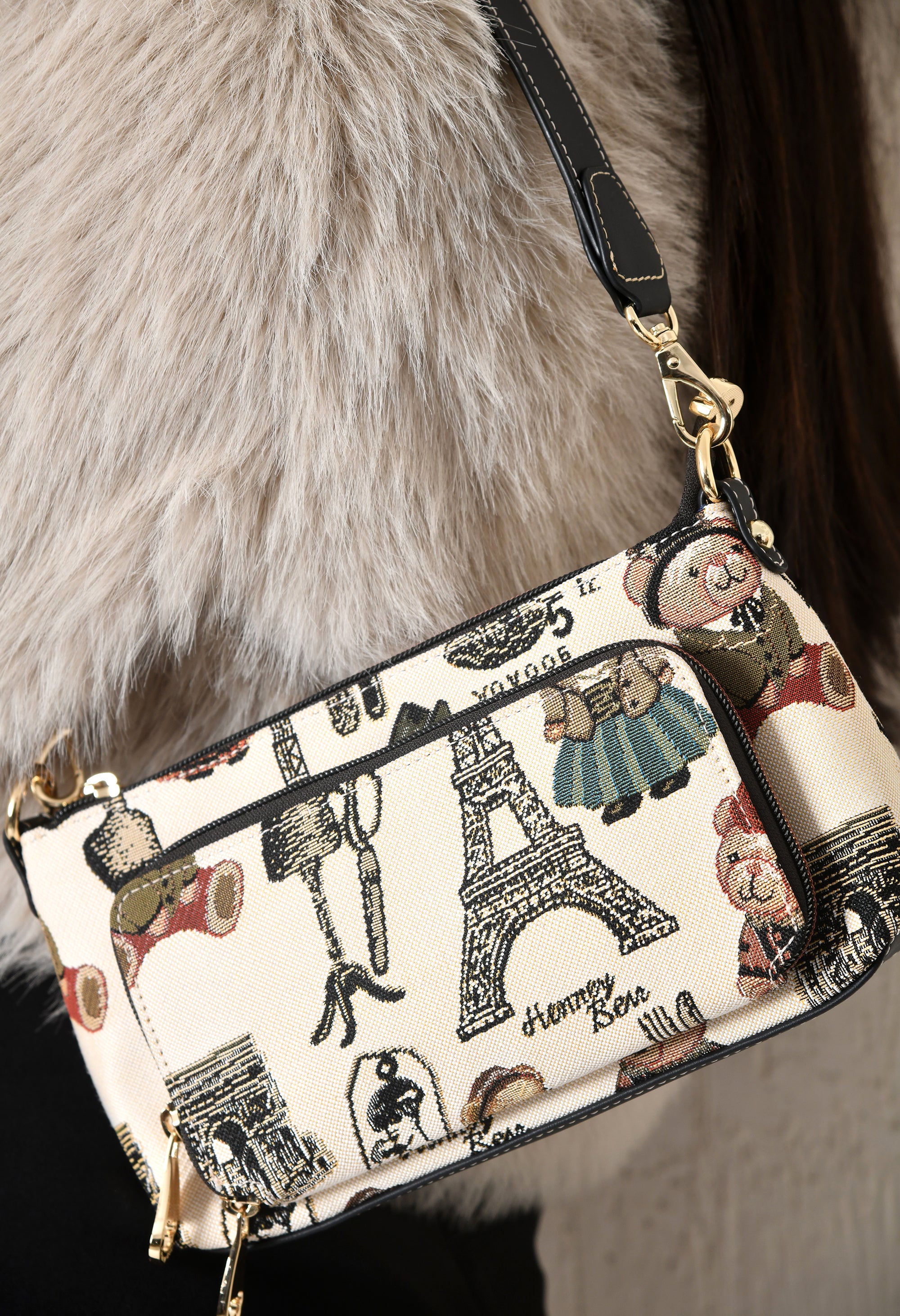 Paris Bear Crossbody Bag