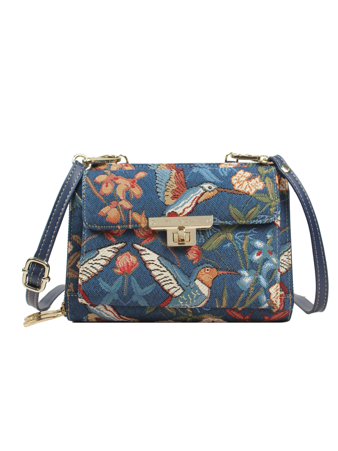 Blue Hummingbird Crossbody Bag