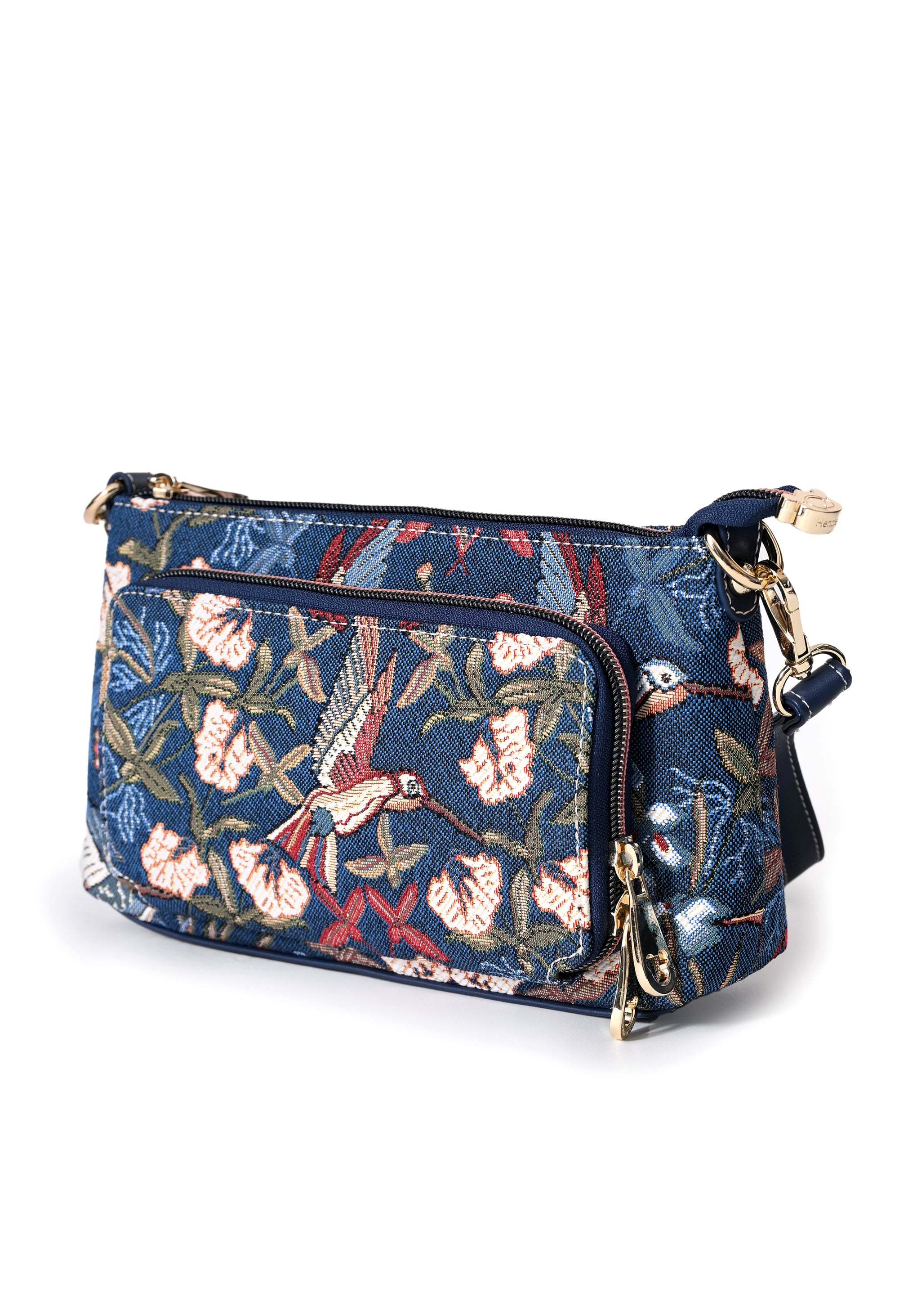 Blue Hummingbird Crossbody Bag