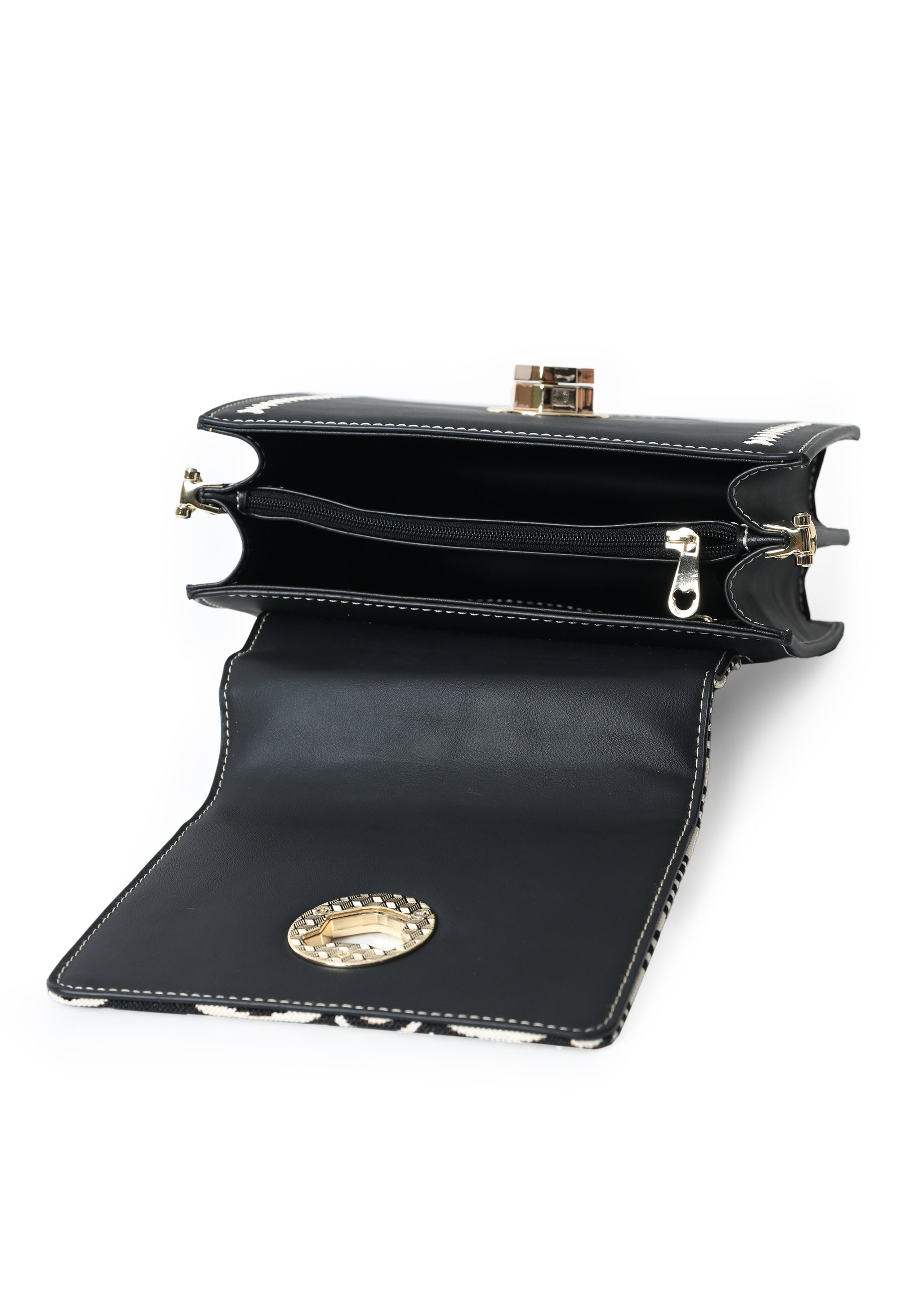 Black White Wave Sling Bag