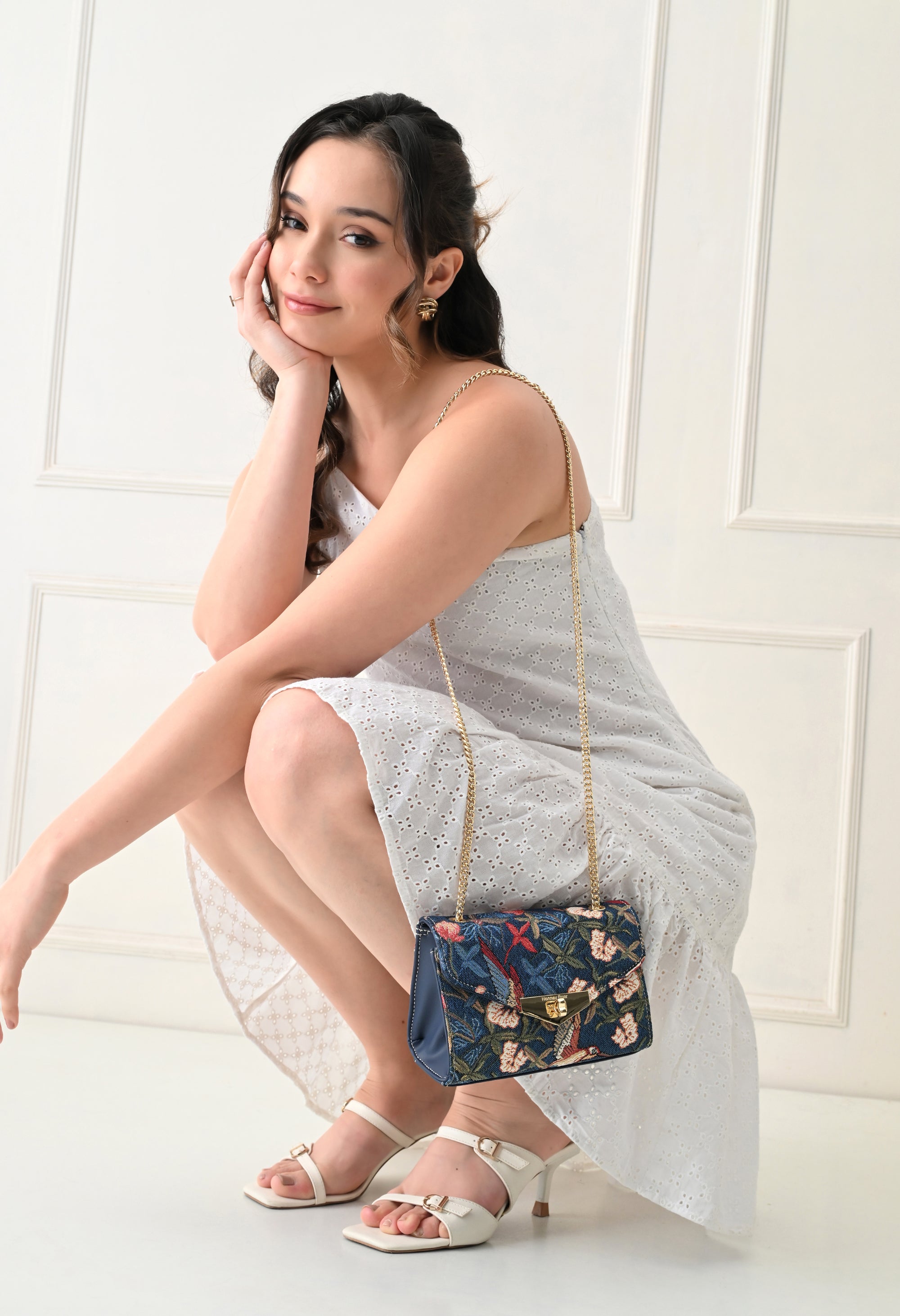 Blue Hummingbird Sling Bag