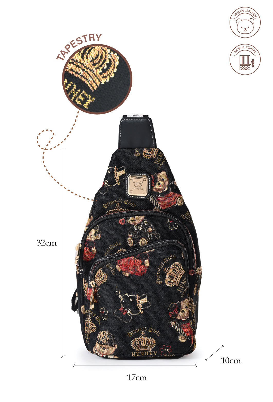 Crown Bear Crossbody Bag