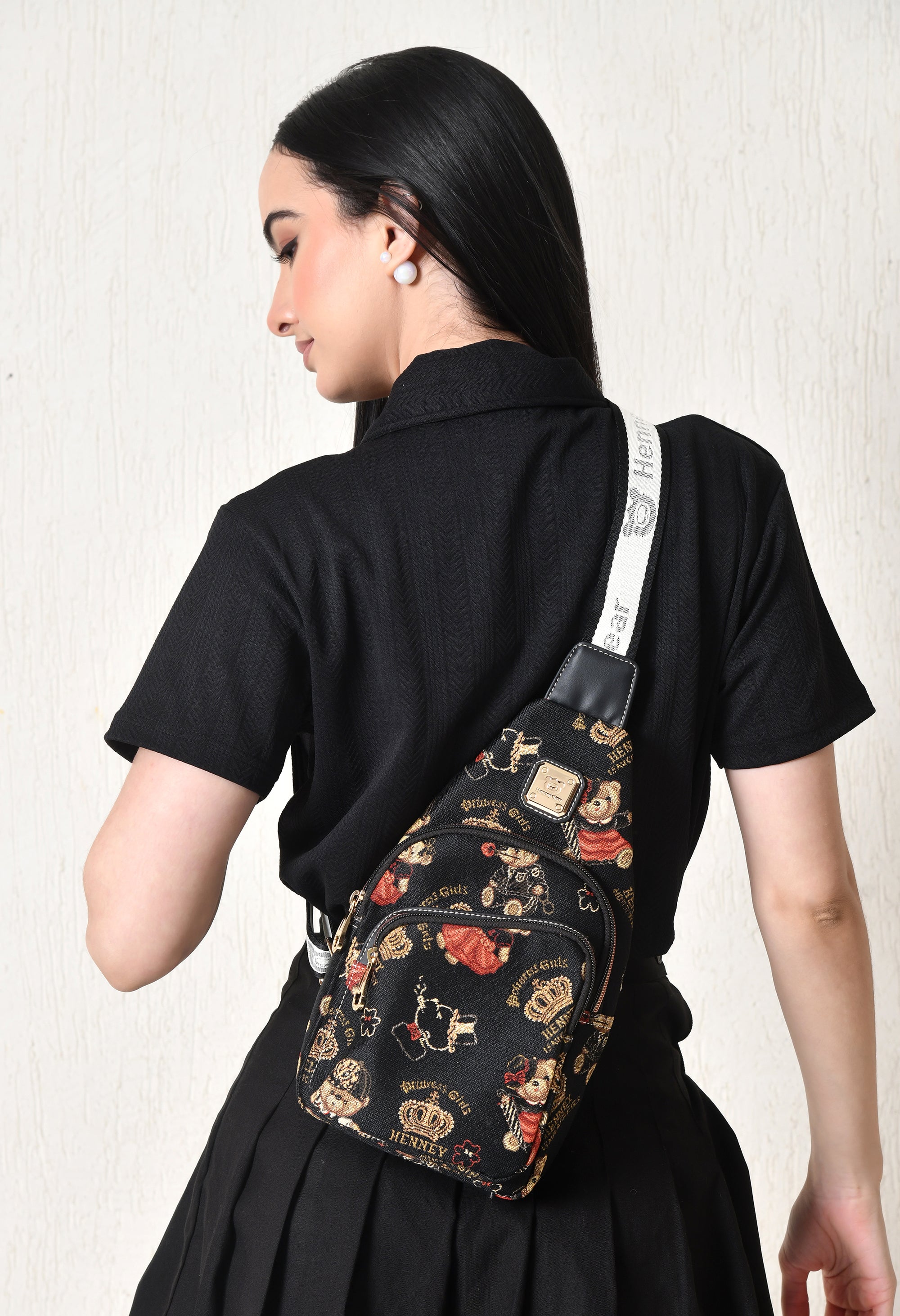 Crown Bear Crossbody Bag