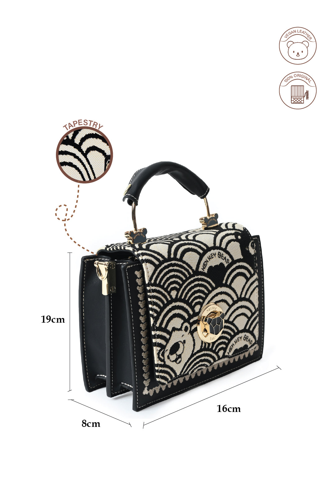 Black White Wave Sling Bag