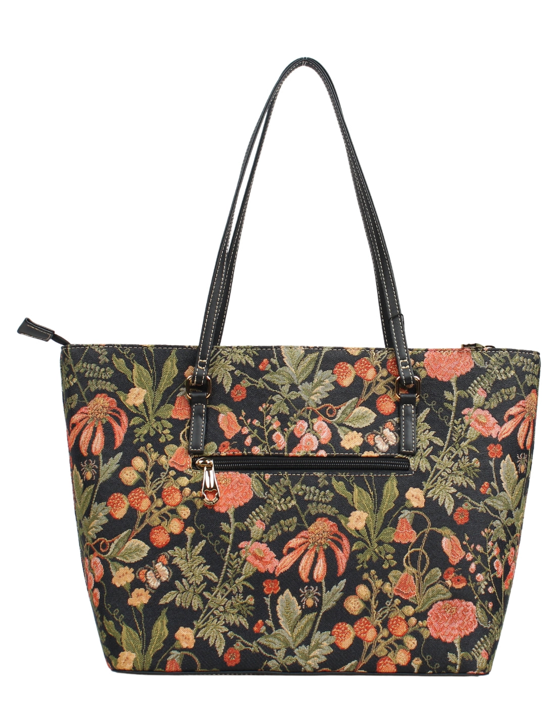 Floral Summer Black Tote Bag