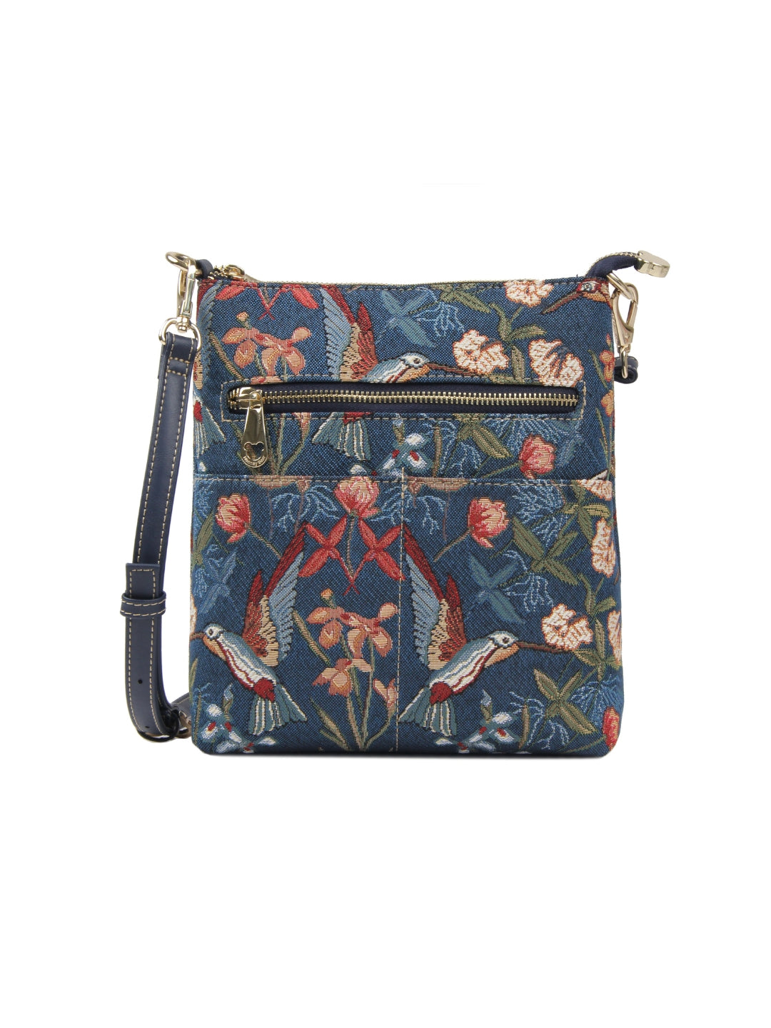 Blue Hummingbird Crossbody Bag