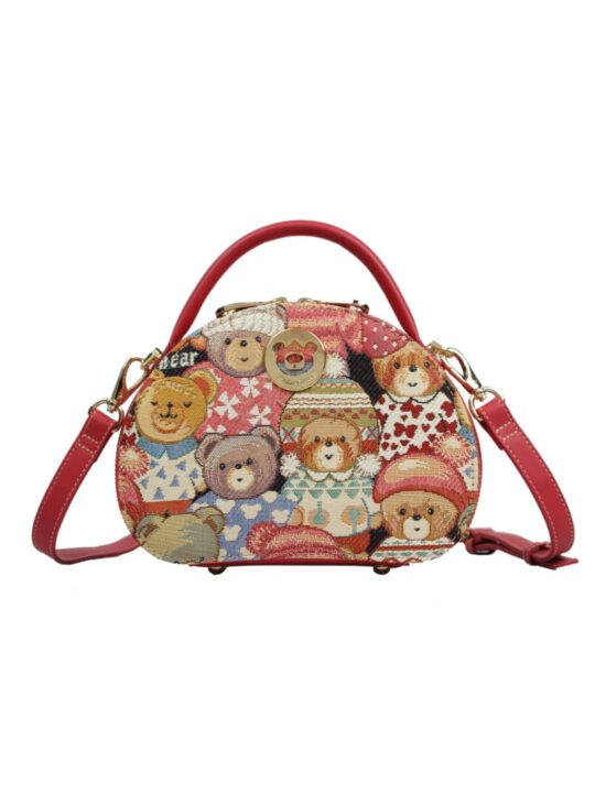 henney bear cute bear tapestry sling bags for women