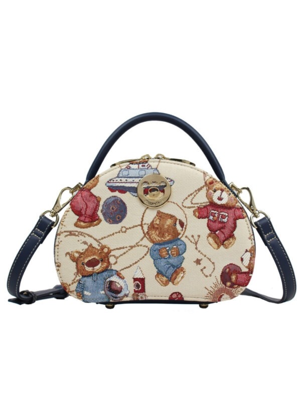 henney bear meta bear tapestry sling bags for women