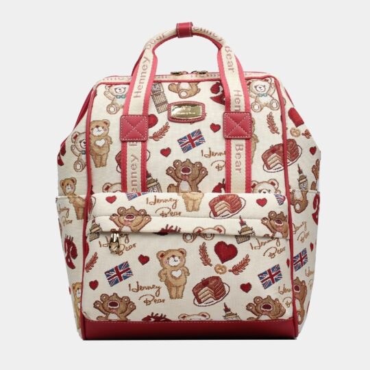 designer backpack from Henney Bear. Featuring art of Tapestry.