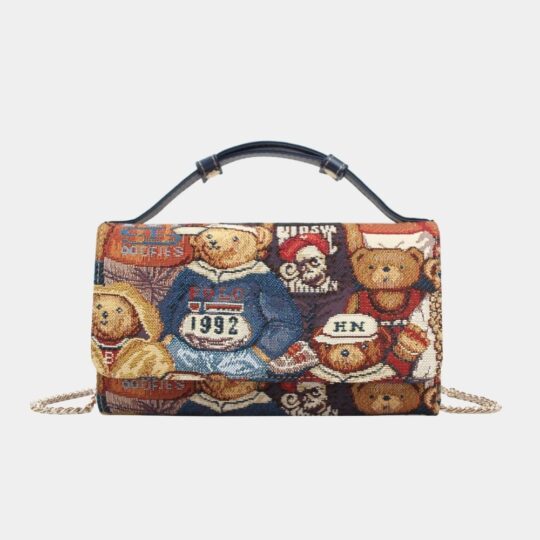 tapestry art designer clutch from henney bear