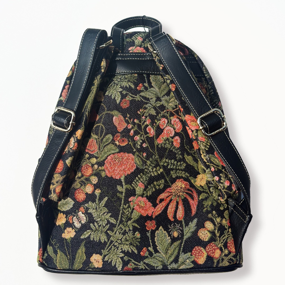 Floral Summer Black Backpack (H-188a-Bpk-Fsb)