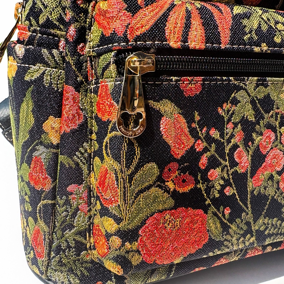 Floral Summer Black Backpack (H-188a-Bpk-Fsb)