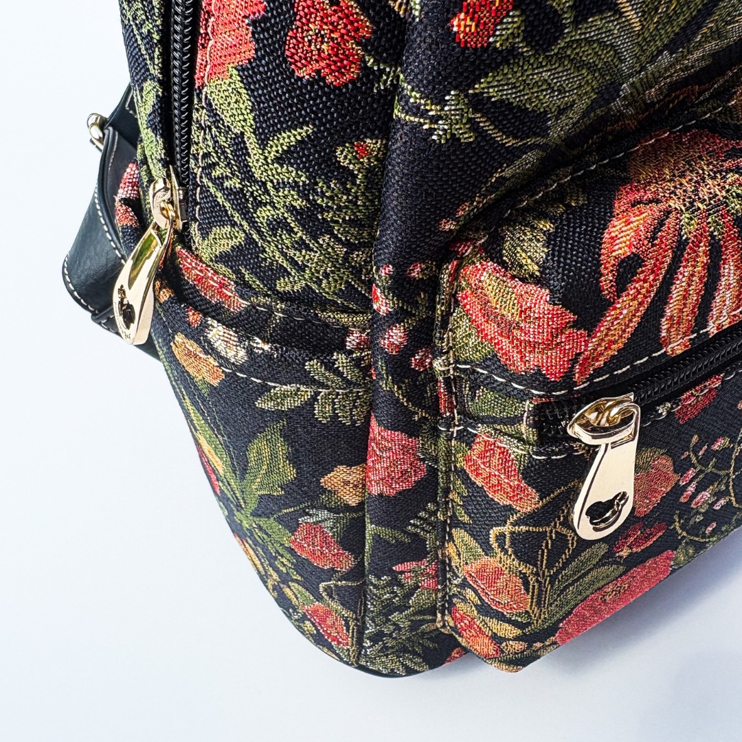 Floral Summer Black Backpack (H-188a-Bpk-Fsb)