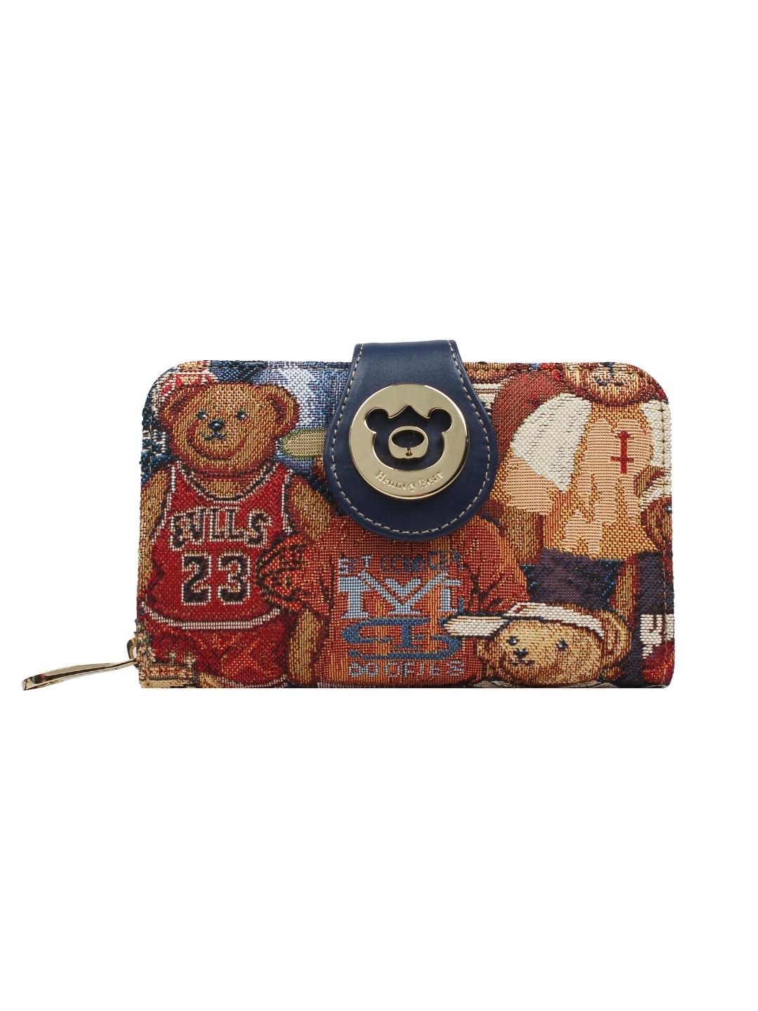 henney bear purse tapestry design