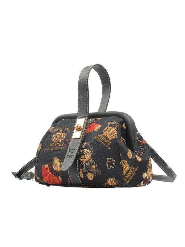 henney bear handbag tapestry art sling bag