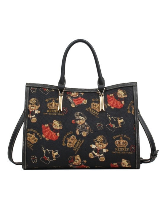 henney bear handbag tapestry art shoulder bag