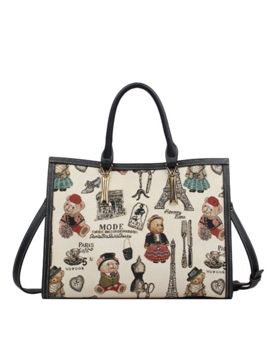 tapestry art handbags henney bear shoulder bag